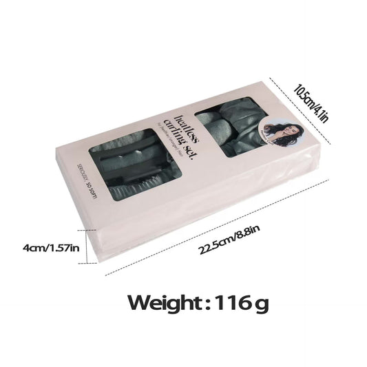 NNEDSZ 5PCS Pink Heatless Hair Curling Set with Scrunchie and Hair Clip - Silk Curling Ribbon